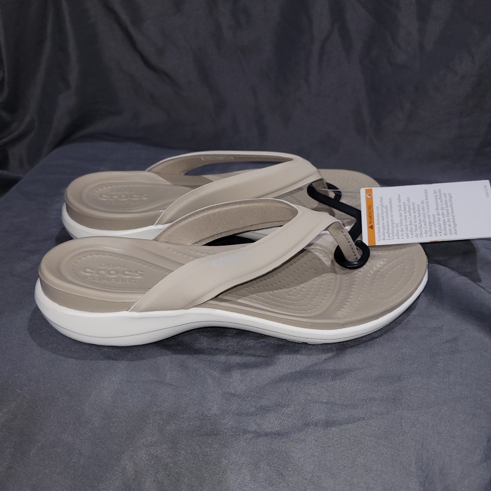 Crocs Capri V Women's Sporty Flip BRAND NEW Beige sizes 7 206780